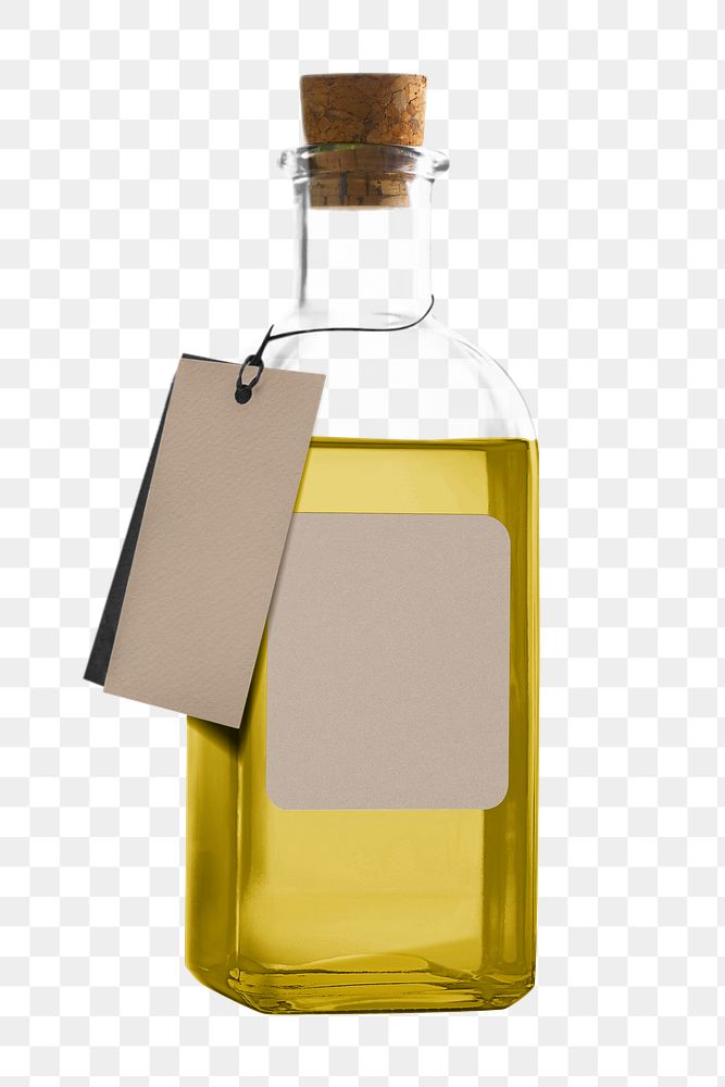 Olive oil bottle png sticker, transparent background