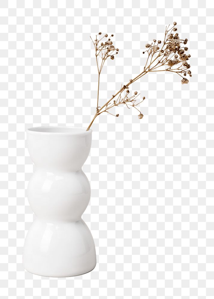 Abstract flower vase png, transparent background