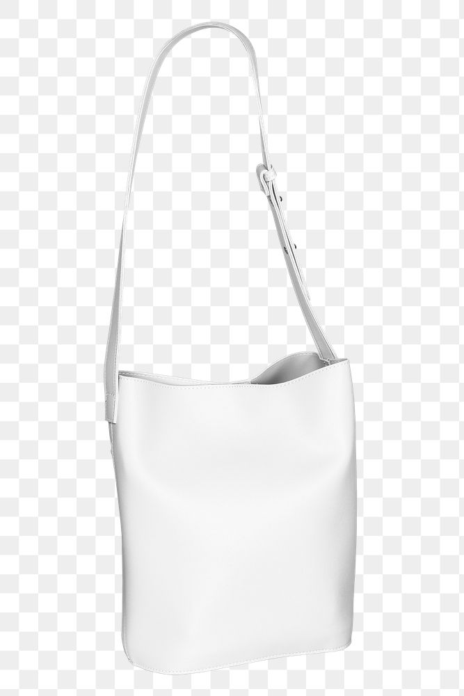 White shoulder bag png, transparent background