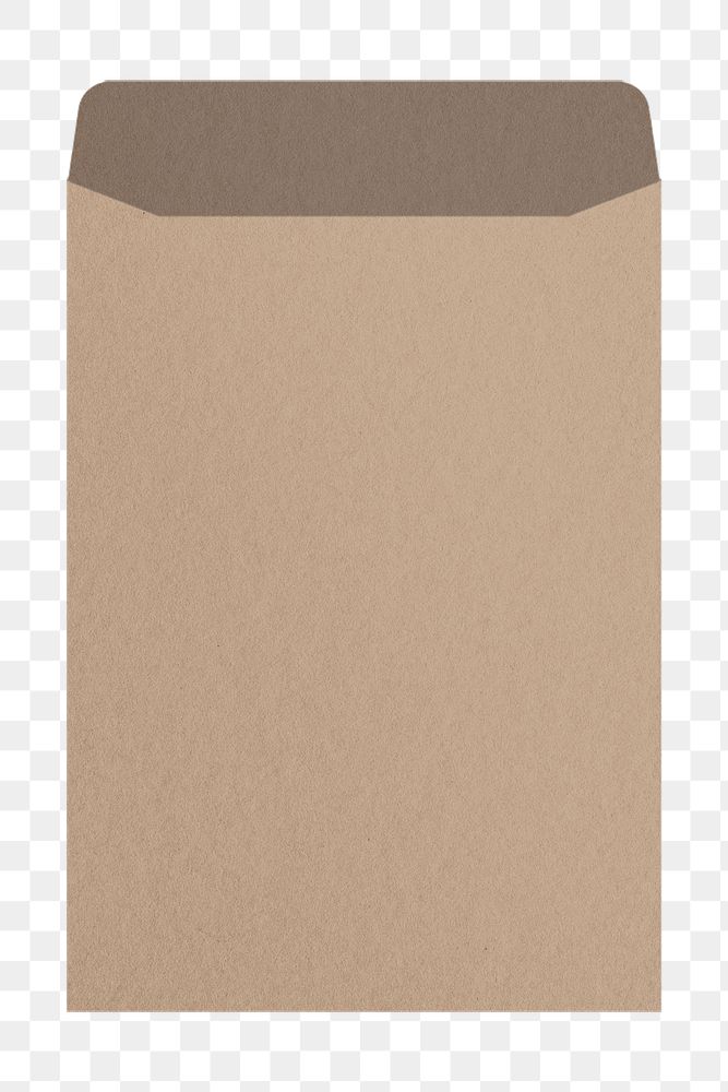 Brown envelope png, stationery on transparent background