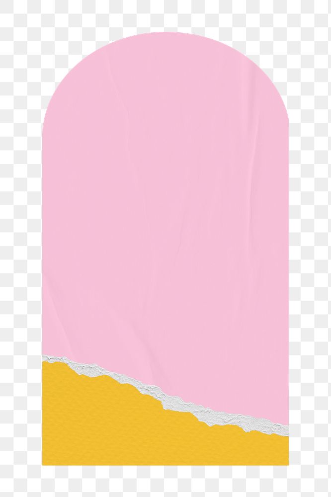 Pink arch shape png badge, transparent background