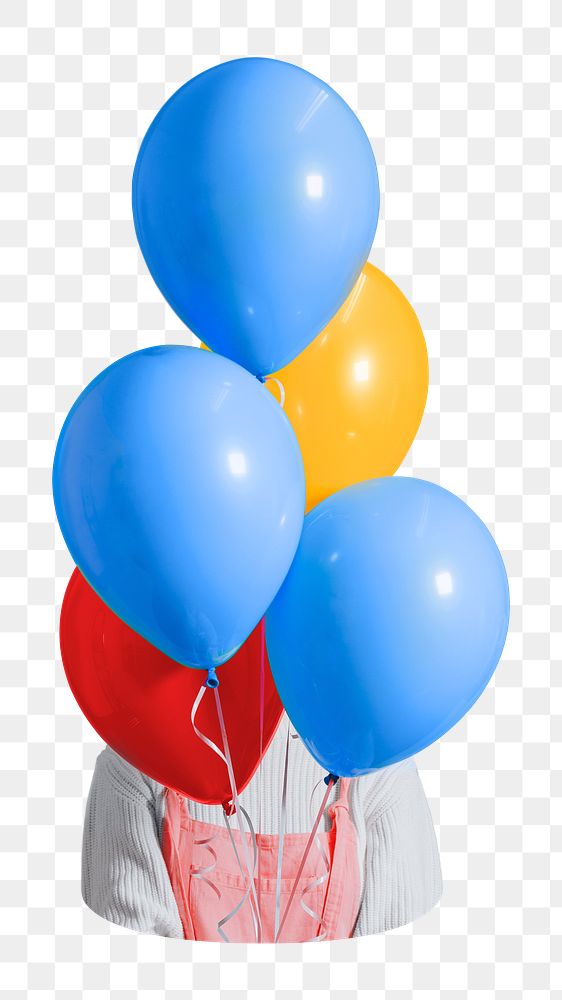 Blue balloon png sticker, transparent background