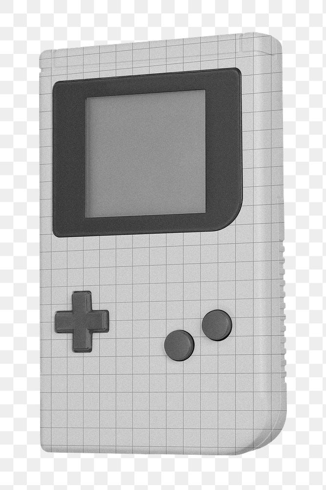 Handheld game png console collage element, transparent background