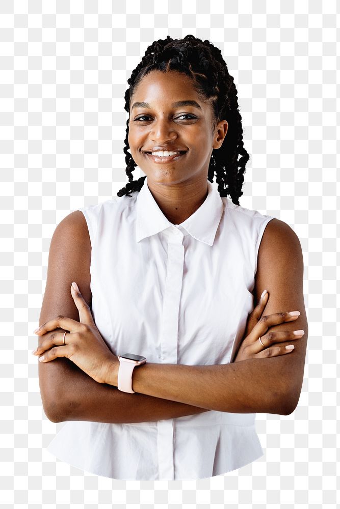 Confidence woman png person, transparent background