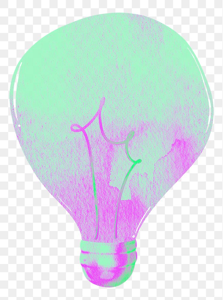 Light bulb png green & pink, transparent background