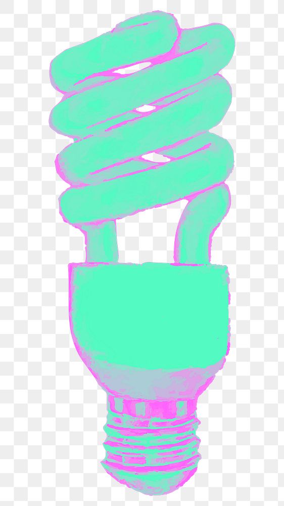 Light bulb png green & pink, transparent background