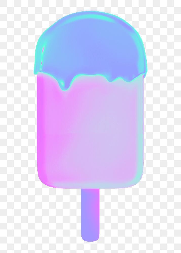 Ice cream png 3D gradient, transparent background