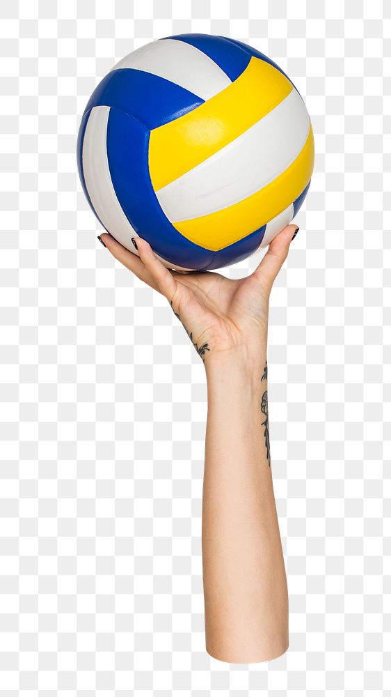 Png playing volleyball sticker, transparent background