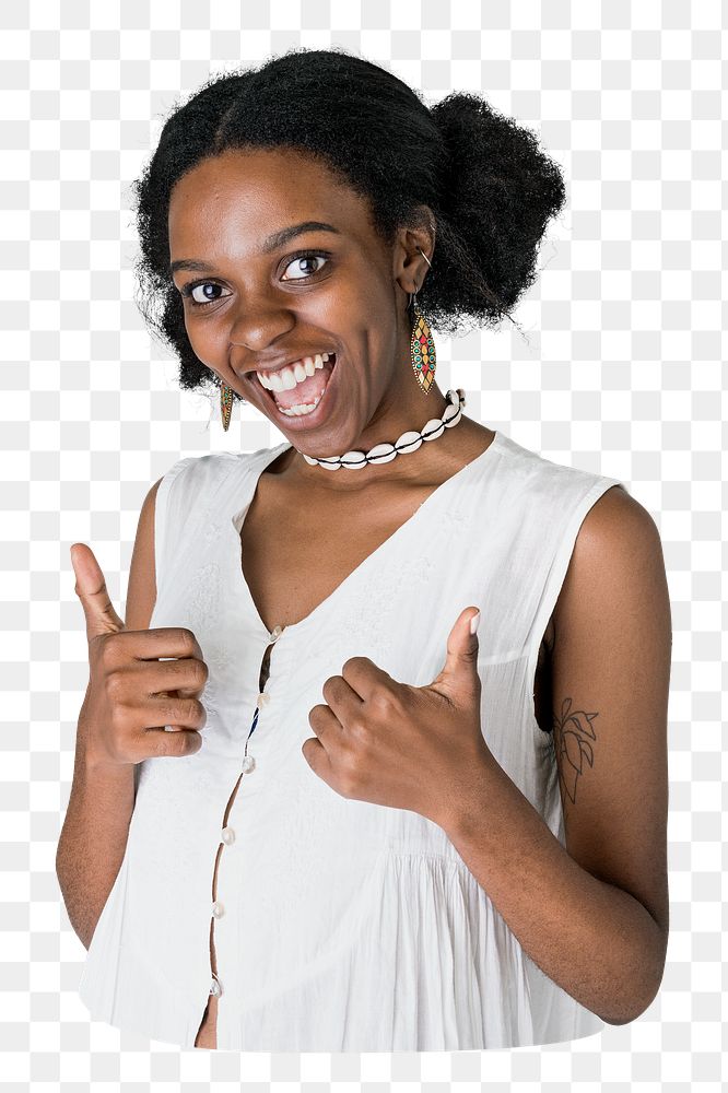 Black woman png sticker, transparent background