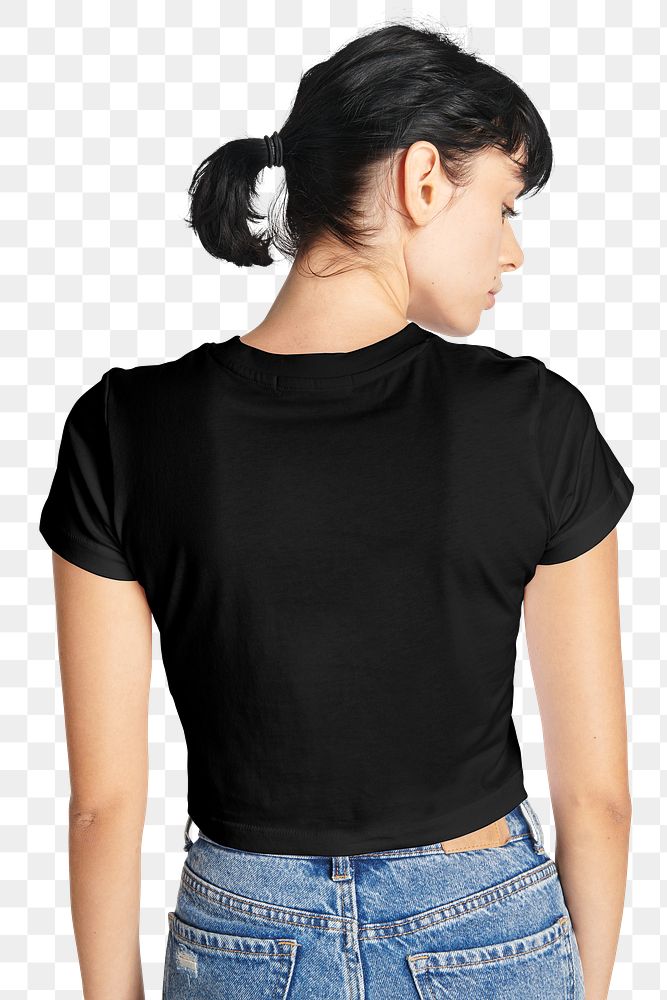 Woman png rear view sticker, transparent background