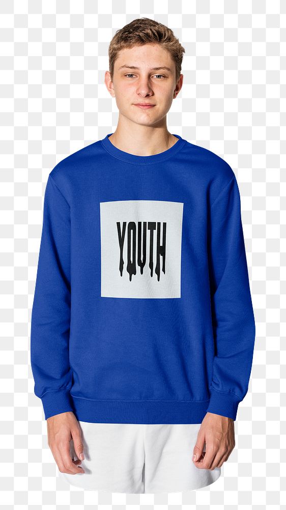 Teenage boy png sweater sticker, transparent background