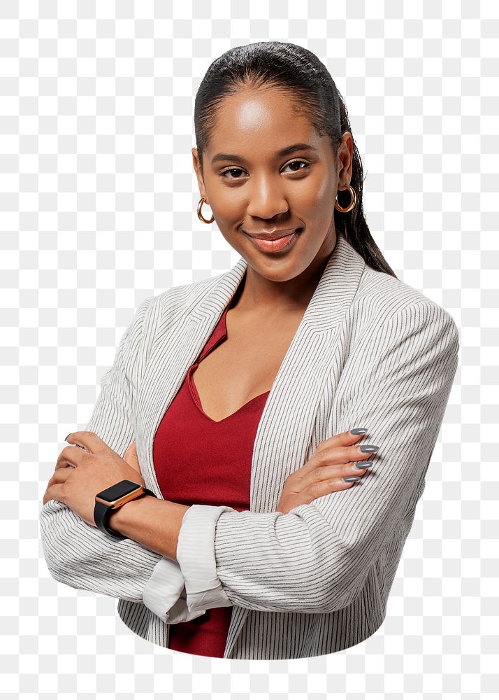 Smart businesswoman png business sticker, transparent background