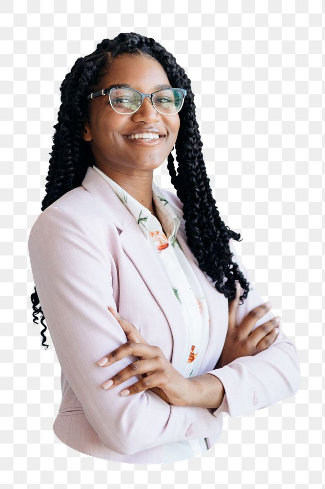 Png African businesswoman sticker, transparent background