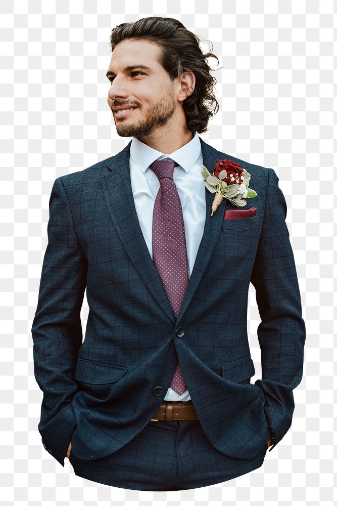 Handsome groom png, transparent background