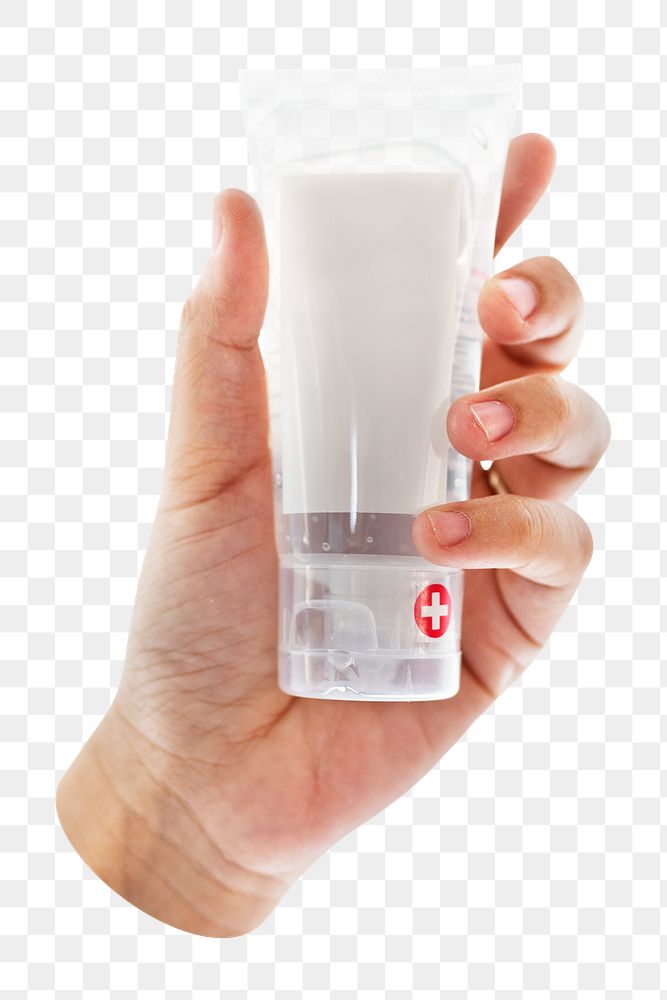 Hand sanitizer png gel tube, transparent background