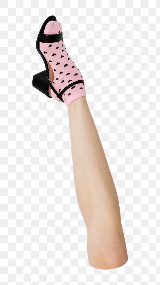 Heels with pink sock png sticker, transparent background