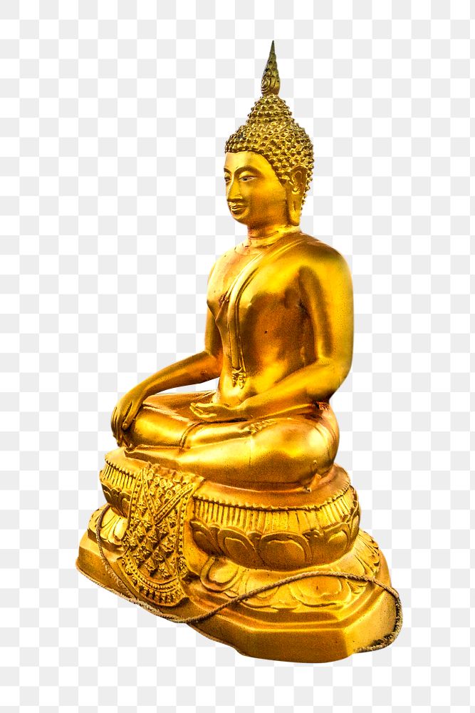 Golden Buddha png, transparent background
