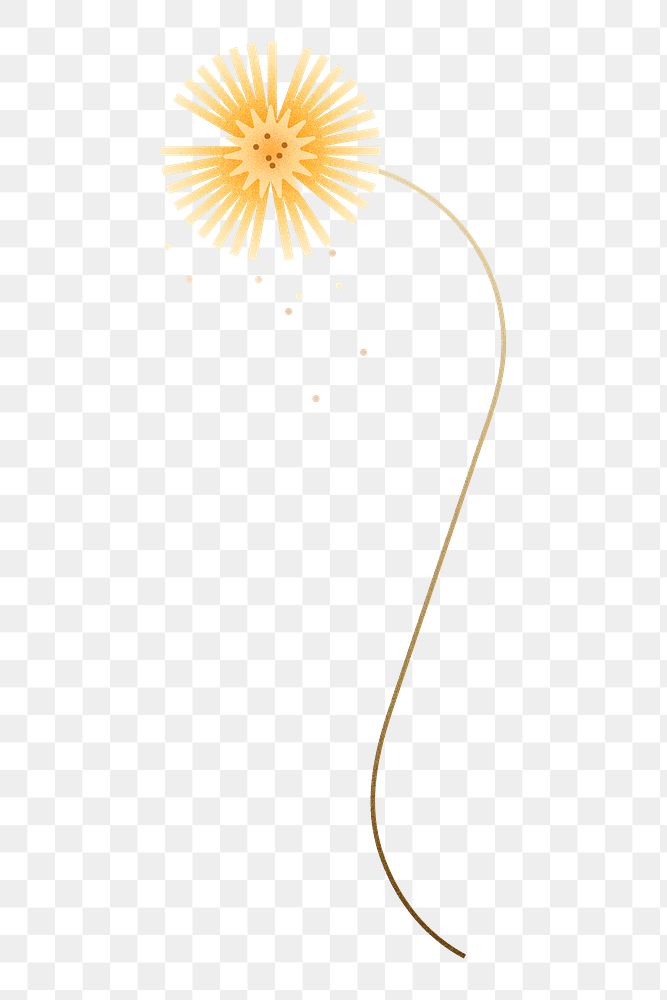 Png geometric dandelion flower illustration, transparent background