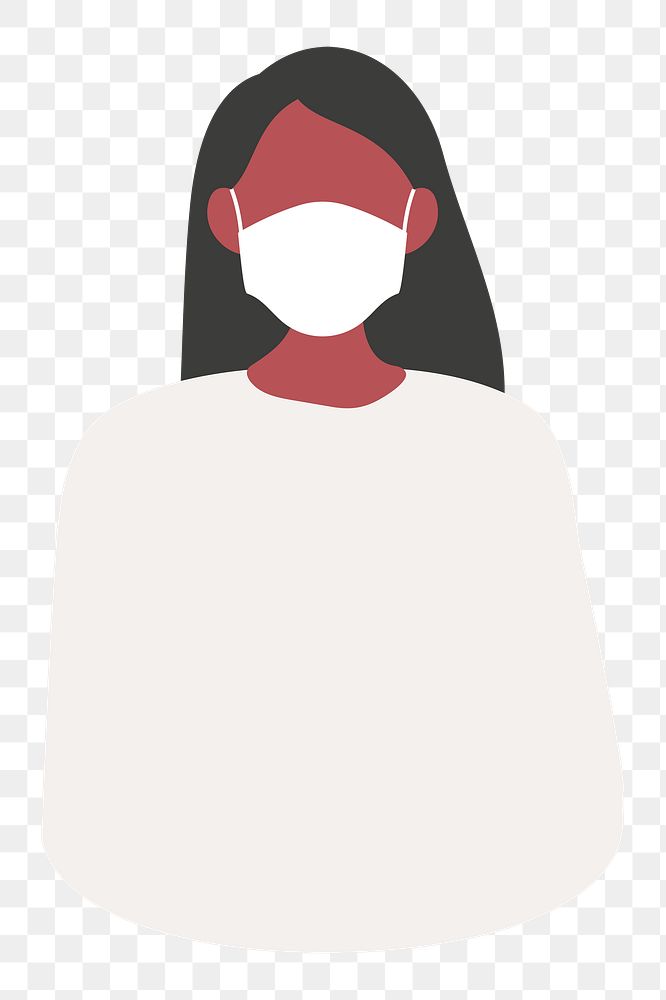 Woman png wearing mask illustration, transparent background