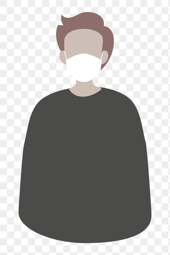 Man png wearing mask illustration, transparent background