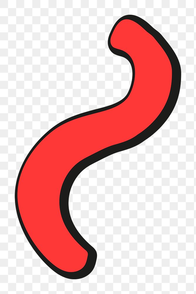 Red squiggly shape png, transparent background