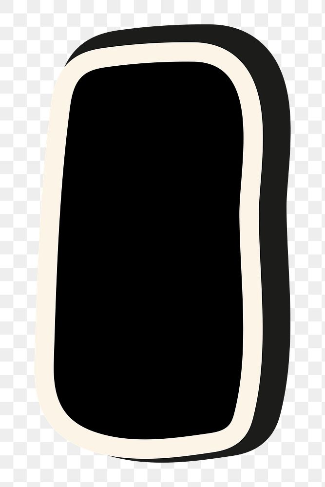 Black rectangle shape png, transparent background