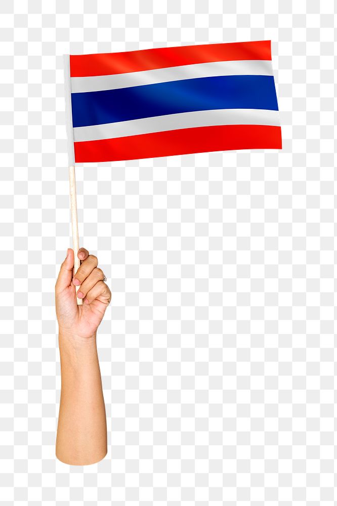 Png Thailand's flag in hand on transparent background