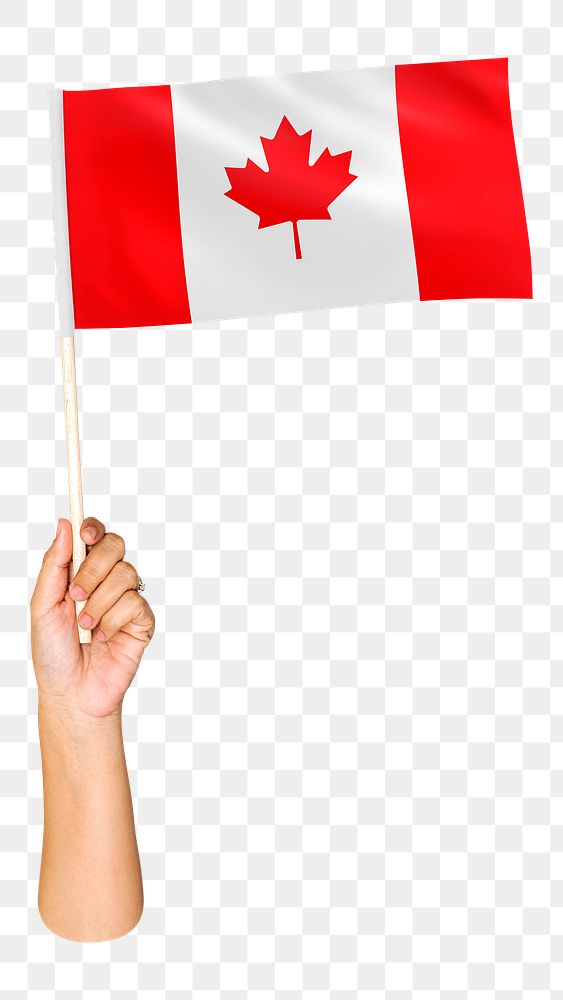 Canada's flag png in hand on transparent background