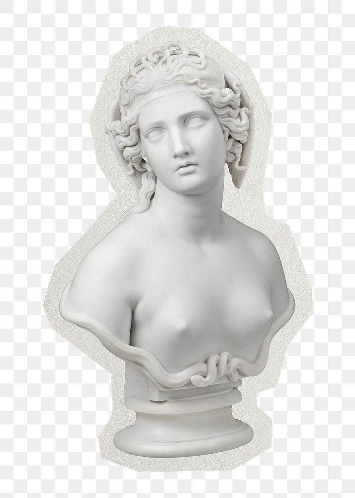 PNG aesthetic Medusa sculpture, transparent background