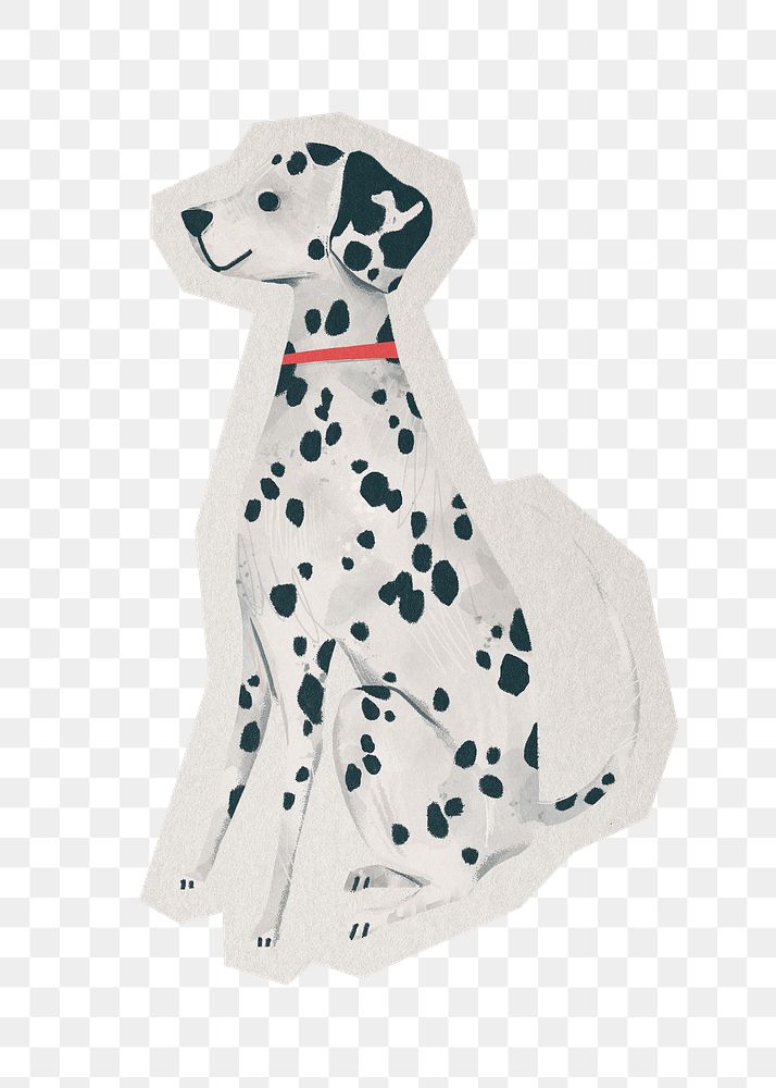 Dalmatian dog png sticker, paper cut on transparent background