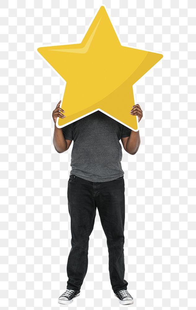 Star rating png element, transparent background