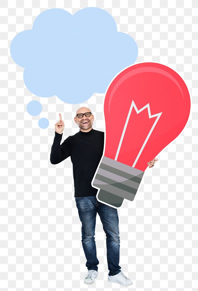 Png Creative designer thinking up new ideas, transparent background