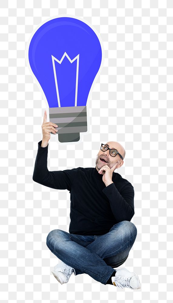 Png Creative designer thinking up new ideas, transparent background