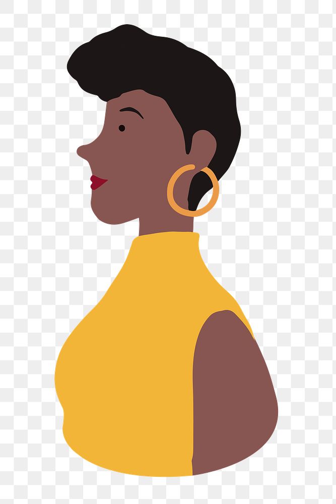 Black woman png character illustration, transparent background