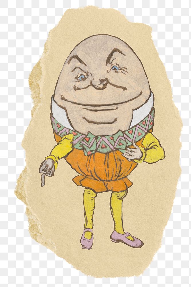 PNG Humpty Dumpty illustration from Alice&rsquo;s Adventures in Wonderland by Lewis Carroll, artwork from William Penhallow…