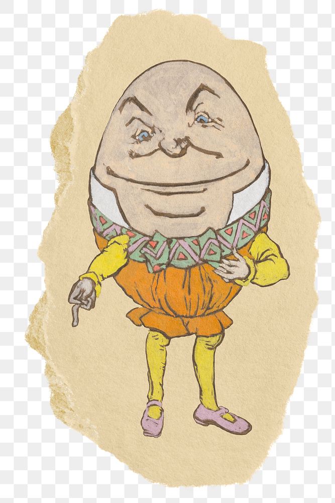 PNG Humpty Dumpty illustration from Alice’s Adventures in Wonderland by Lewis Carroll, artwork from William Penhallow…