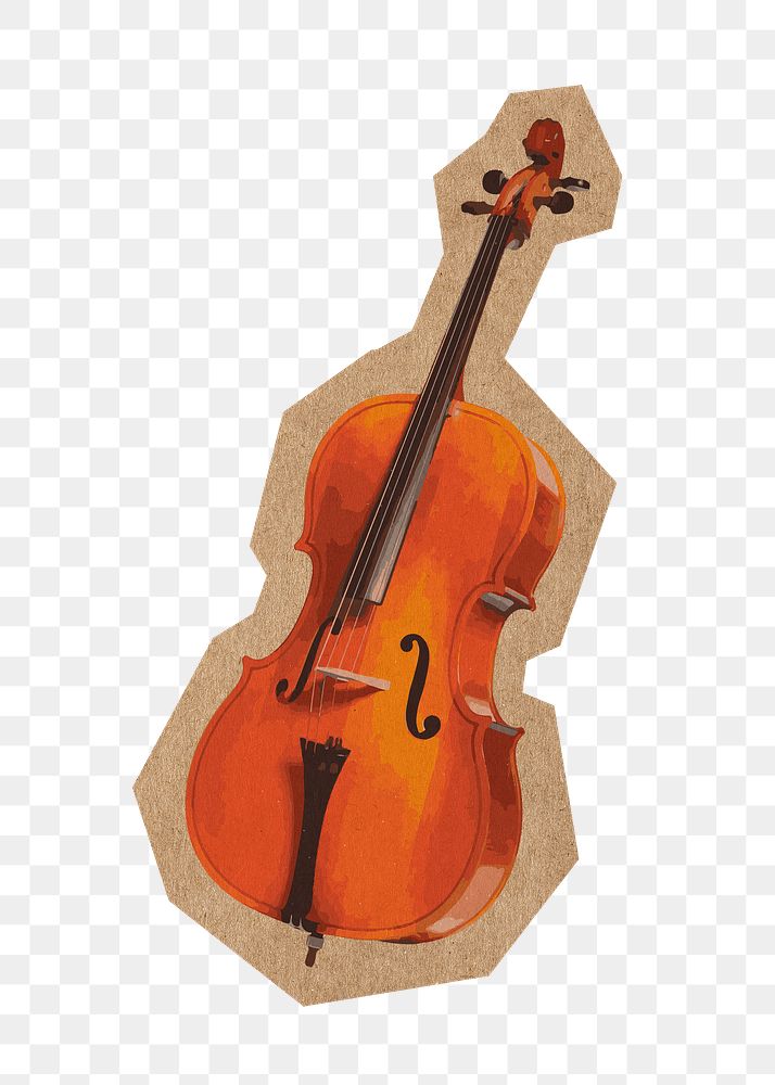 Cello png, cut out paper element, transparent background