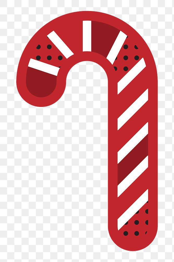 Candy cane png icon, transparent background