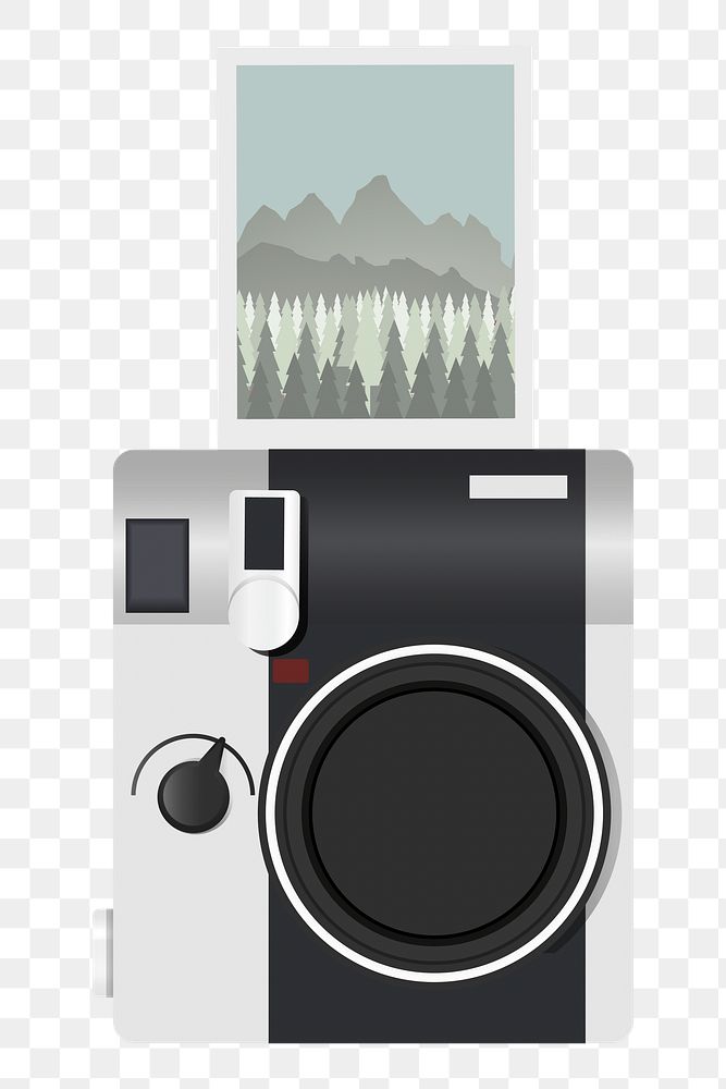 Png instant photo camera element, transparent background