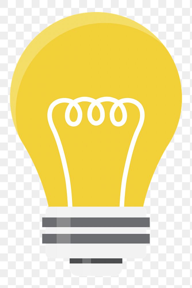 Png lightbulb illustration element, transparent background