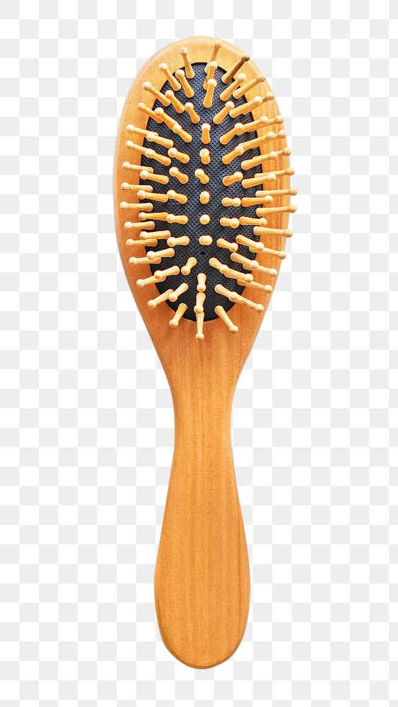 PNG wooden hairbrush , collage element, transparent background