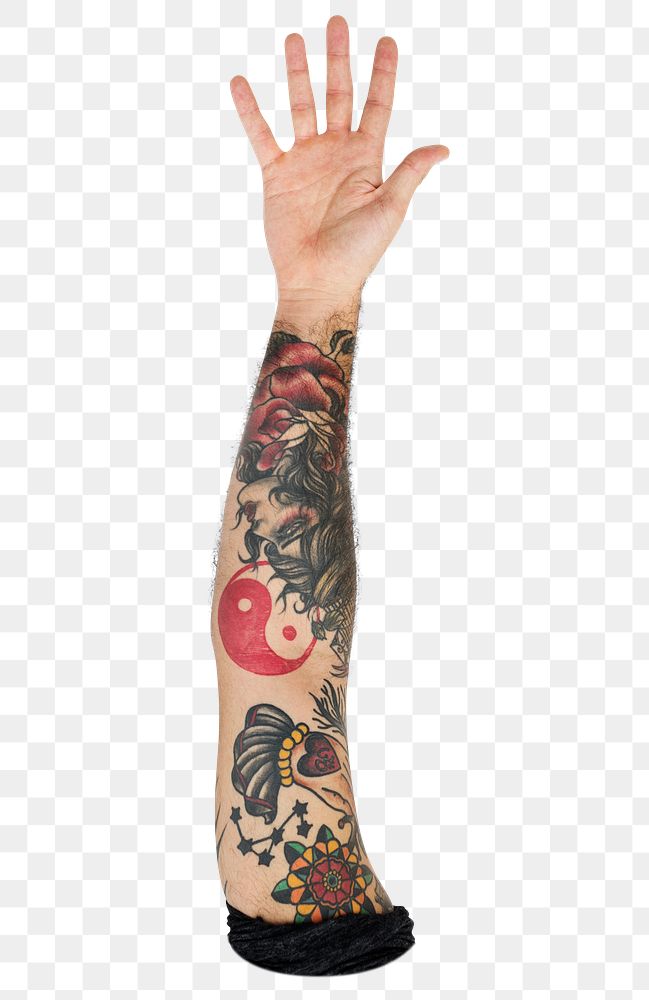 Raised tattoo arm png transparent background