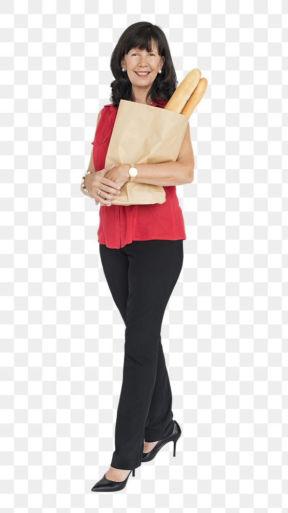 Woman shopping png element, transparent background