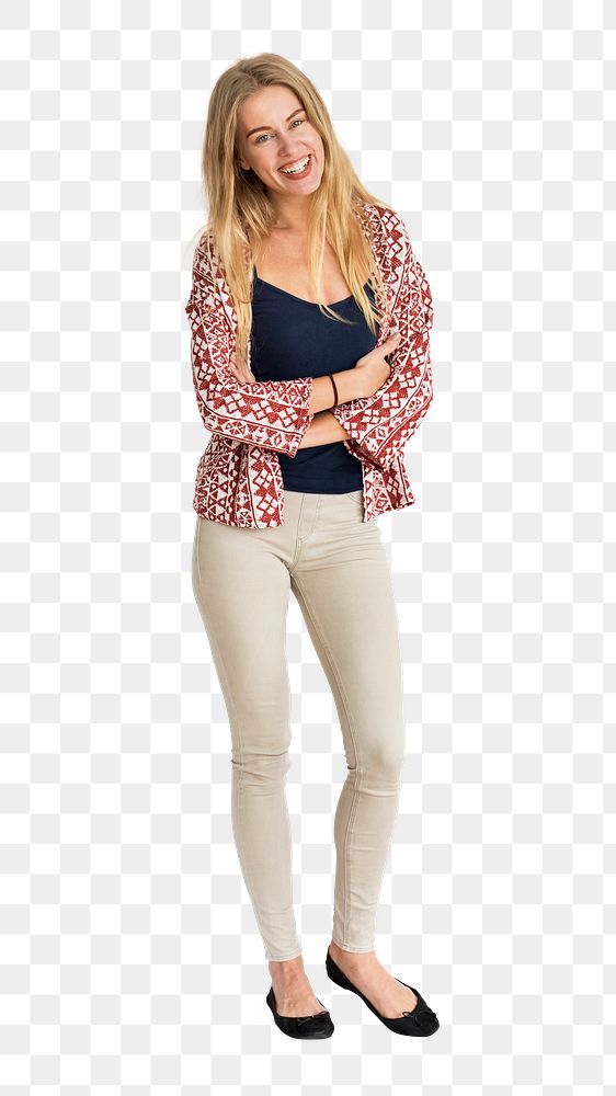 Blonde woman png element, transparent background