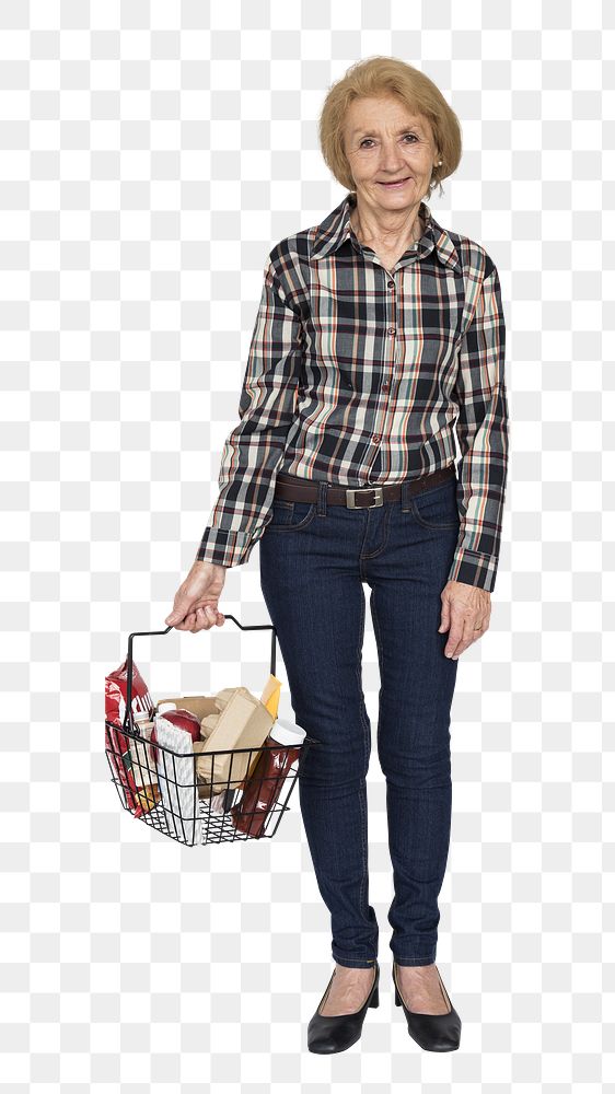 Woman shopping png element, transparent background