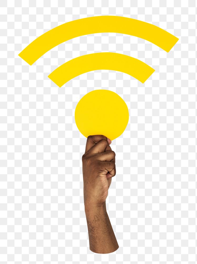 Hand holding png wifi icon transparent background