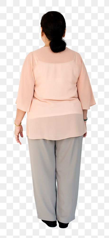 Senior Asian woman png element, transparent background