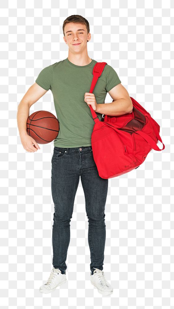 Muscular basketball sportsman  png, transparent background