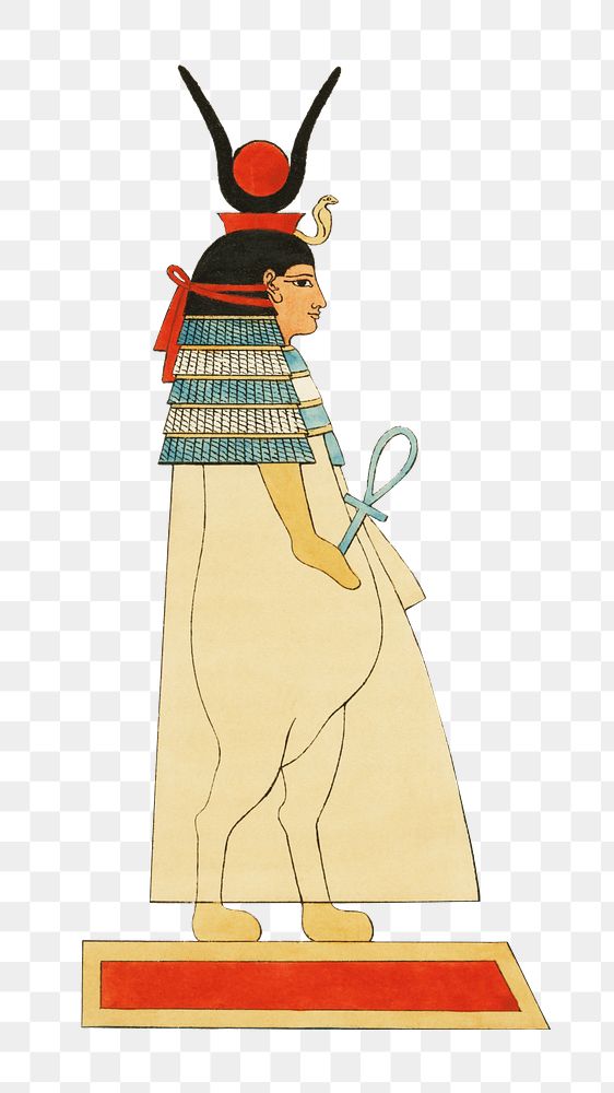 PNG Egyptian god Taweret vintage illustration, transparent background. Remixed by rawpixel. 