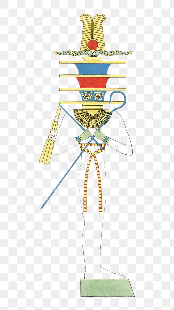 Egypt god png vintage illustration, transparent background